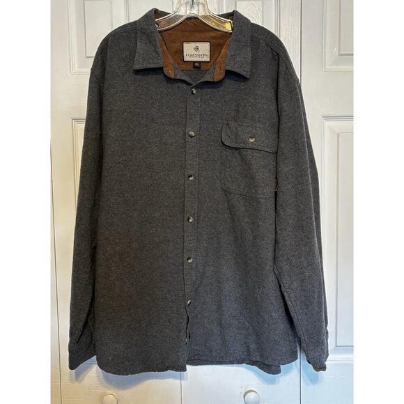 Legendary Whitetails Gray Button Front Flannel Shirt Mens 2X Large Work Chore - Picture 1 of 7